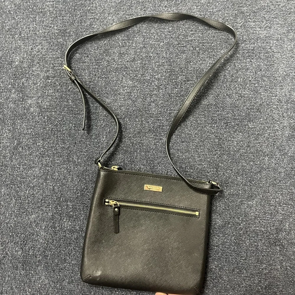Kate‎ Spade Crossbody Bag Womens Medium Black Leather Zip Pocket Purse Shoulder